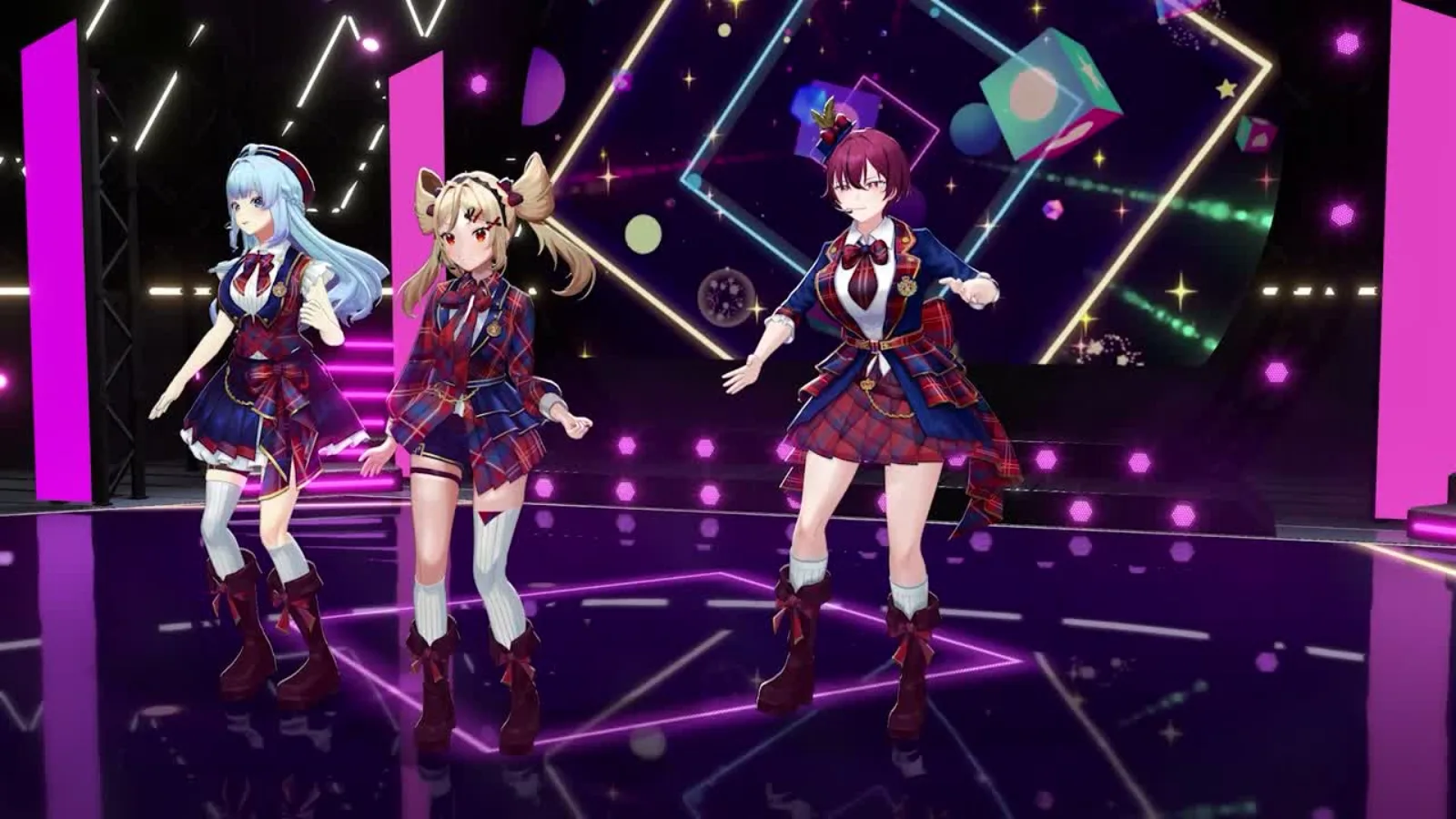 JKT48V virtual performers on the Fantastic Reality stage in Los Angeles