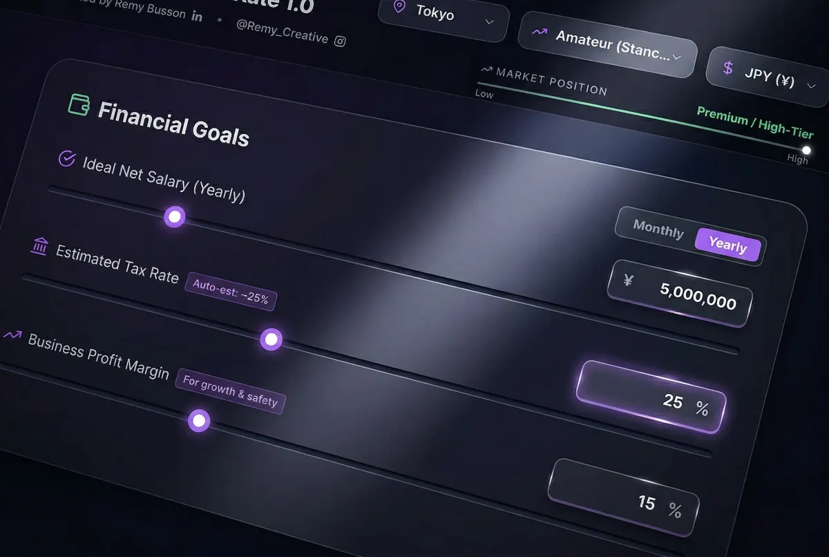 Creative FreeRate pricing and financial planning interface